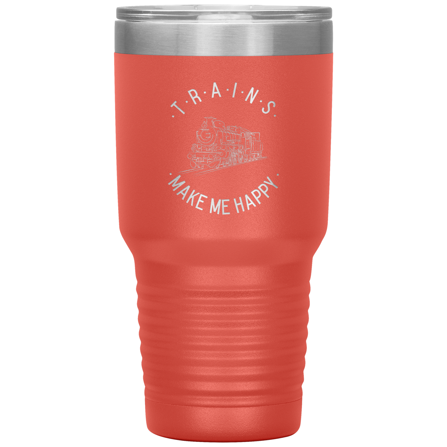 Trains Make Me Happy 30oz. Tumbler - Broken Knuckle Apparel