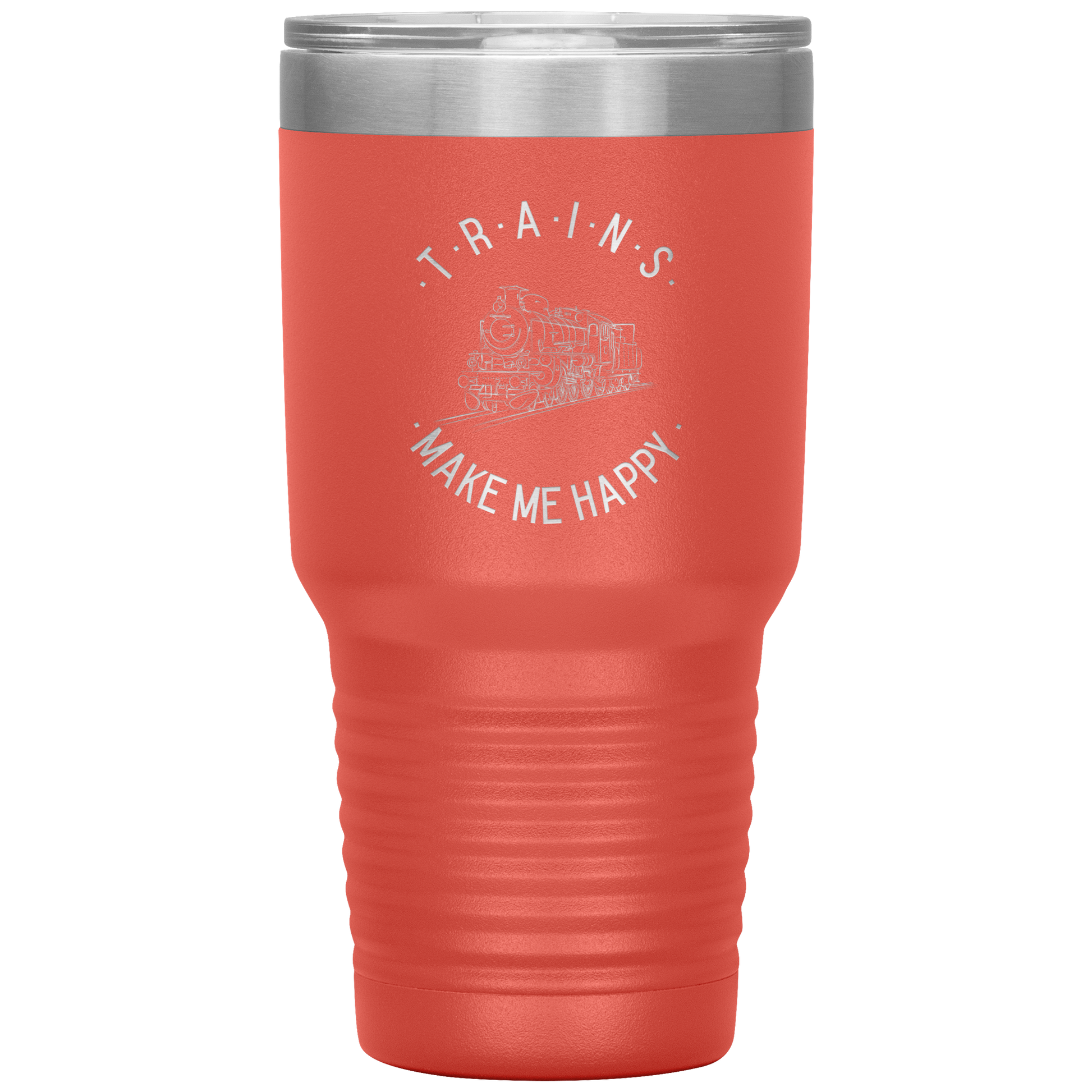 Trains Make Me Happy 30oz. Tumbler - Broken Knuckle Apparel