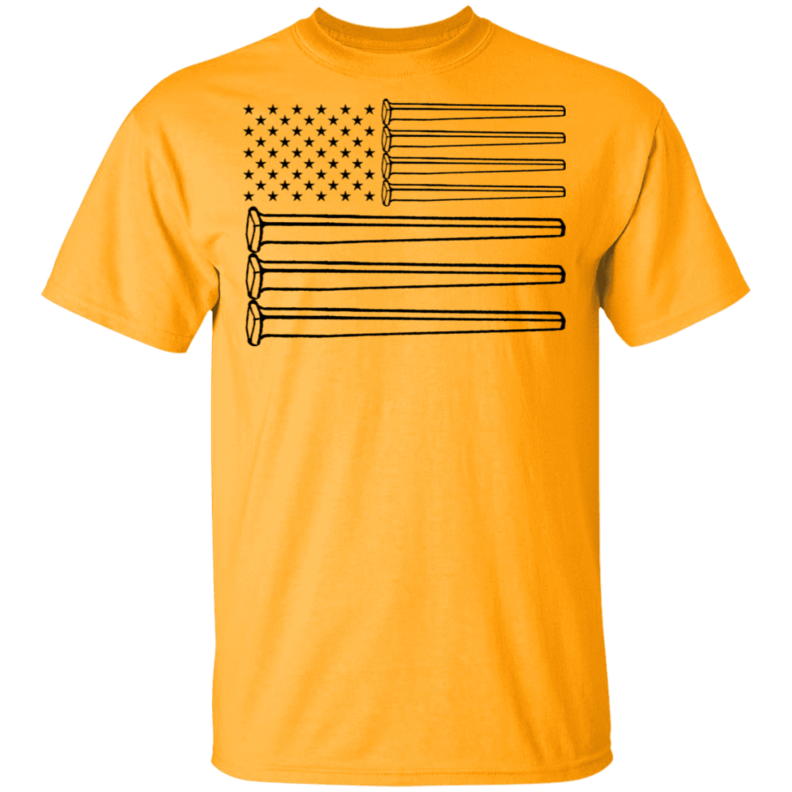 Patriotic American Flag Railroad Spike T Shirt - Broken Knuckle Apparel