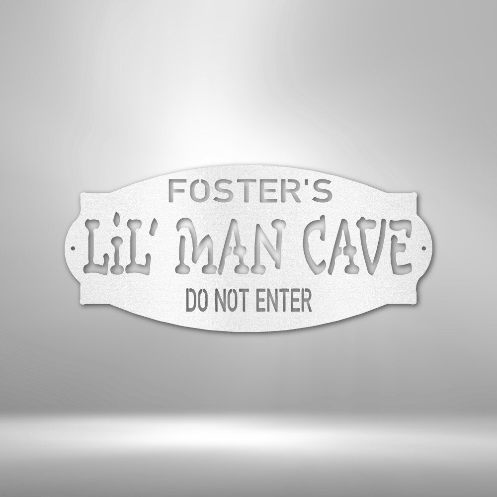 Personalized Lil Man Cave - Steel Sign - Broken Knuckle Apparel