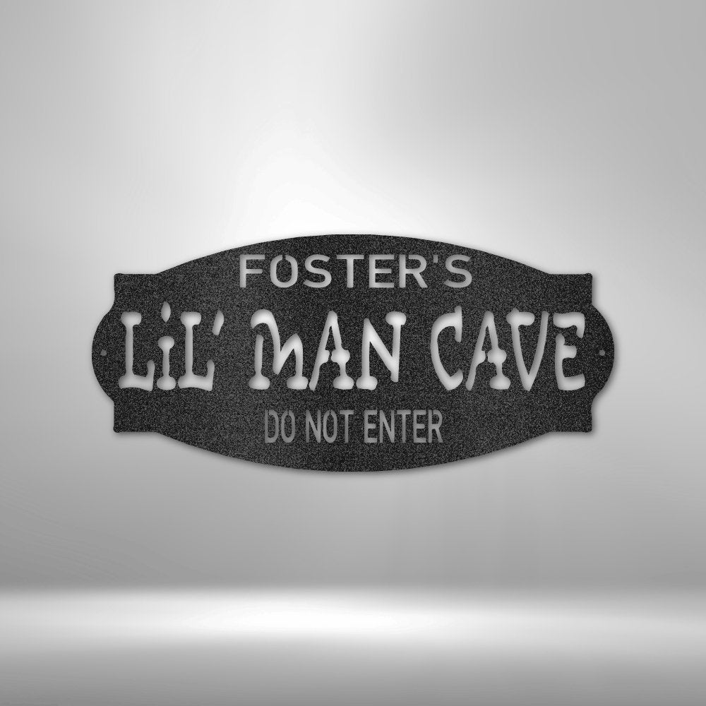 Personalized Lil Man Cave - Steel Sign - Broken Knuckle Apparel