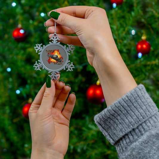 Big Boy 4014 Beast Mode Pewter Snowflake Ornament - Broken Knuckle Apparel