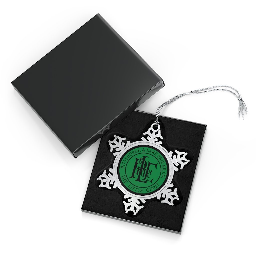 Pittsburgh & Lake Erie RR Co. Logo Pewter Snowflake Ornament - Broken Knuckle Apparel