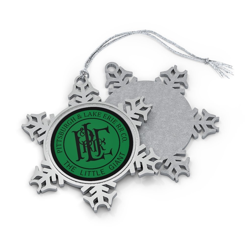 Pittsburgh & Lake Erie RR Co. Logo Pewter Snowflake Ornament - Broken Knuckle Apparel