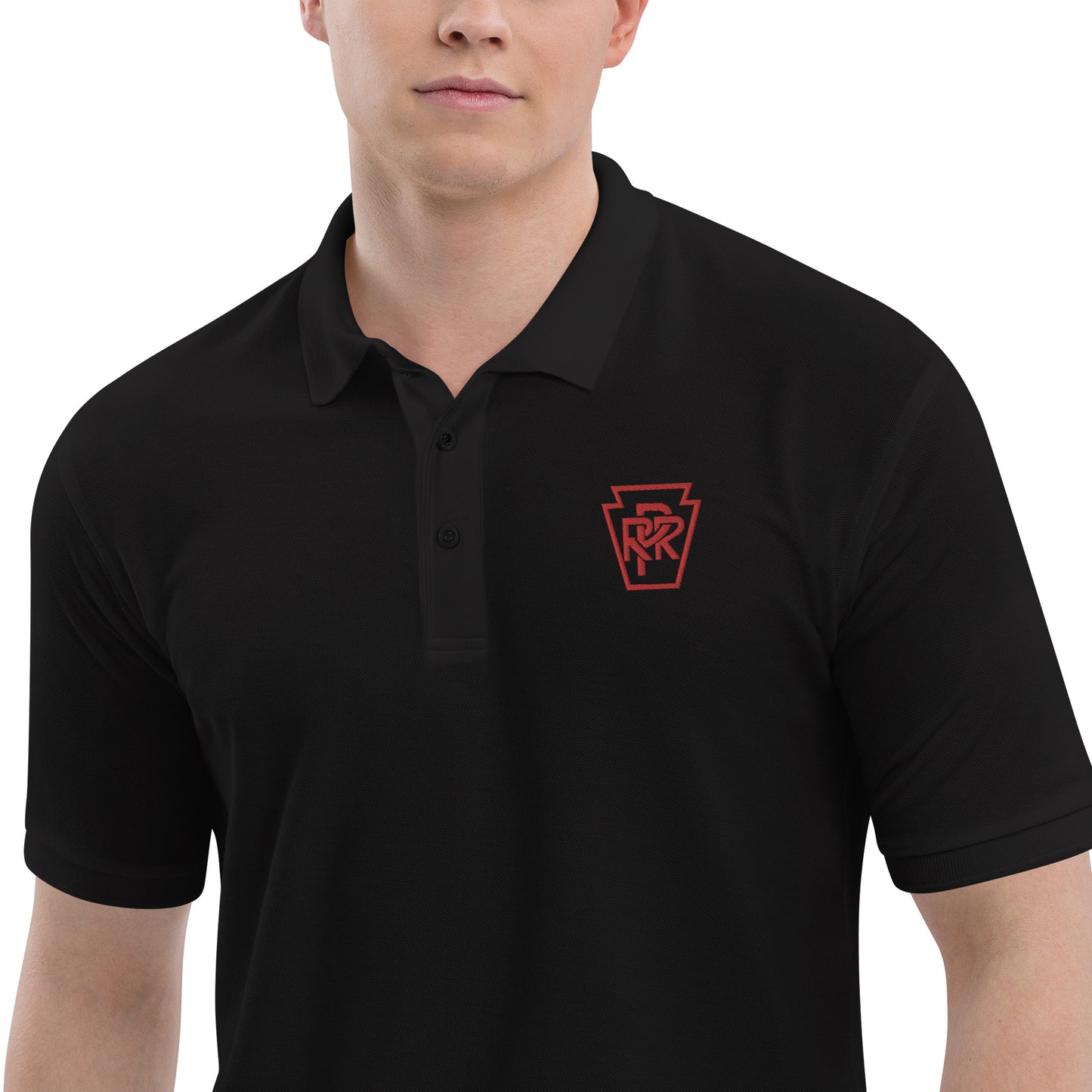 Pennsylvania Railroad [PRR] Men's Premium Polo - Broken Knuckle Apparel