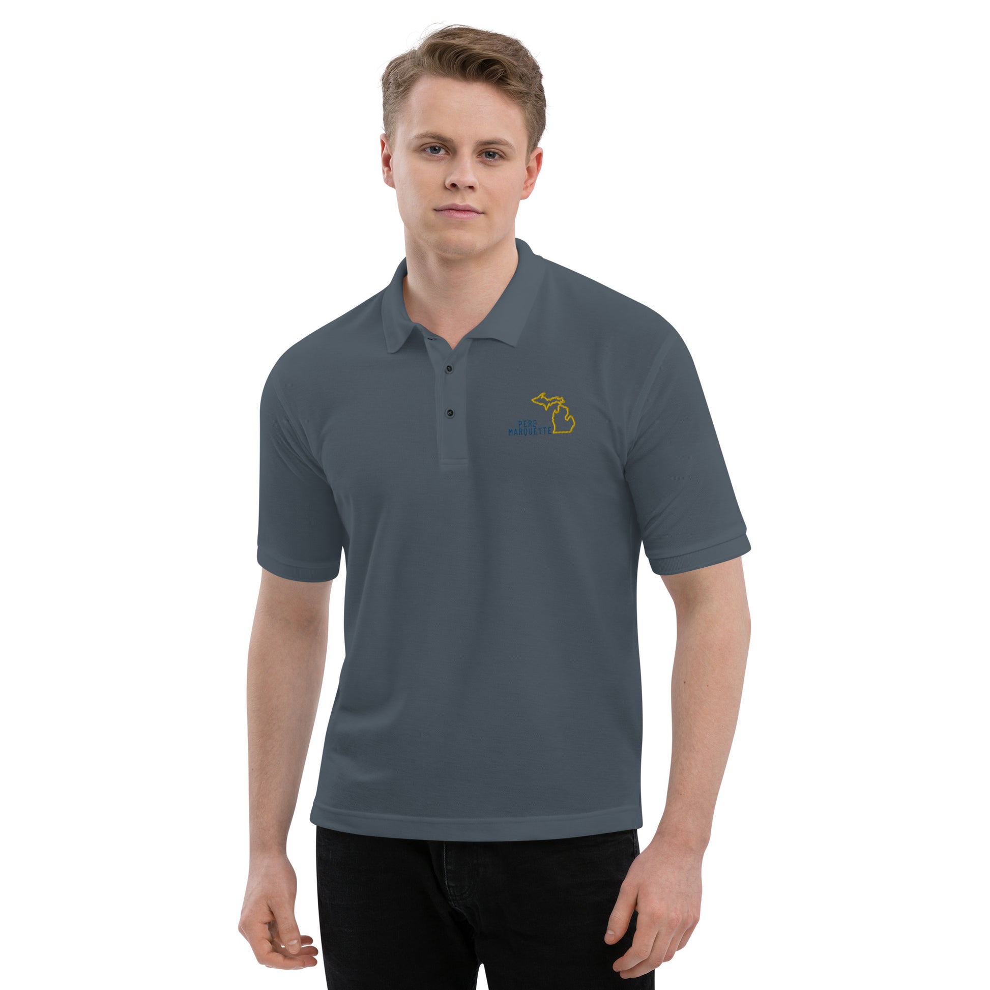 Pere Marquette Men's Premium Polo - Broken Knuckle Apparel