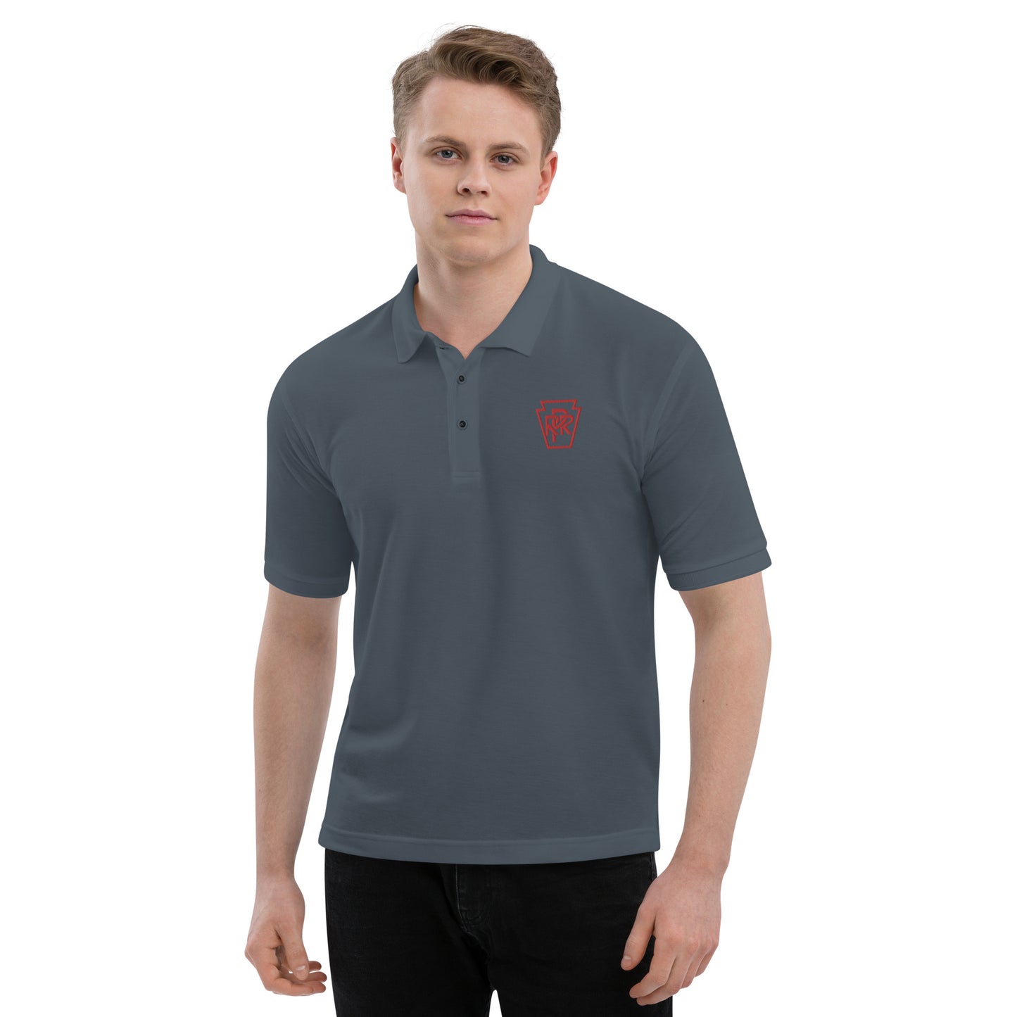 Pennsylvania Railroad [PRR] Men's Premium Polo - Broken Knuckle Apparel