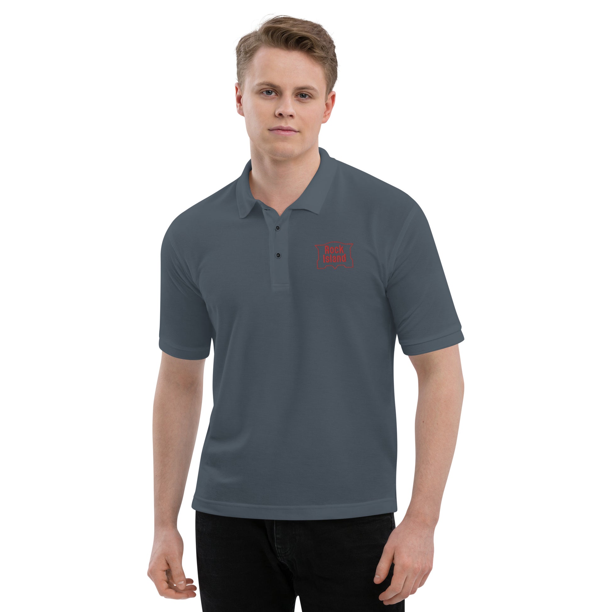 Rock Island Rail Men's Premium Polo - Broken Knuckle Apparel