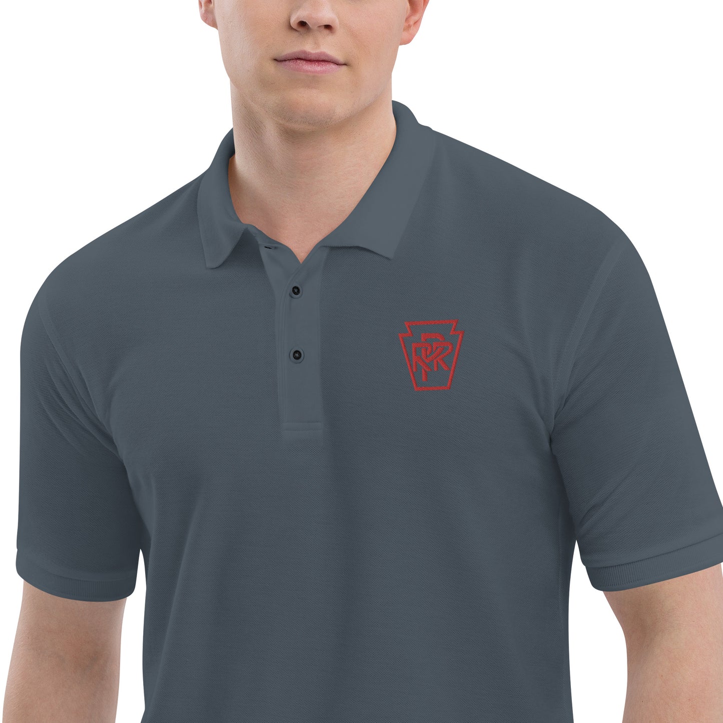 Pennsylvania Railroad [PRR] Men's Premium Polo - Broken Knuckle Apparel