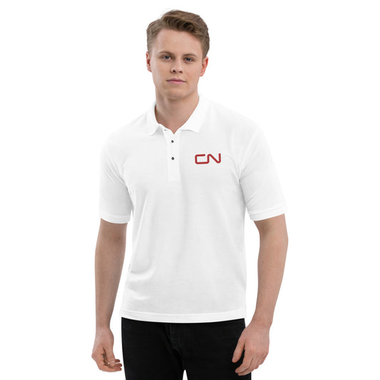 Canadian National [CN] Men's Premium Polo - Broken Knuckle Apparel