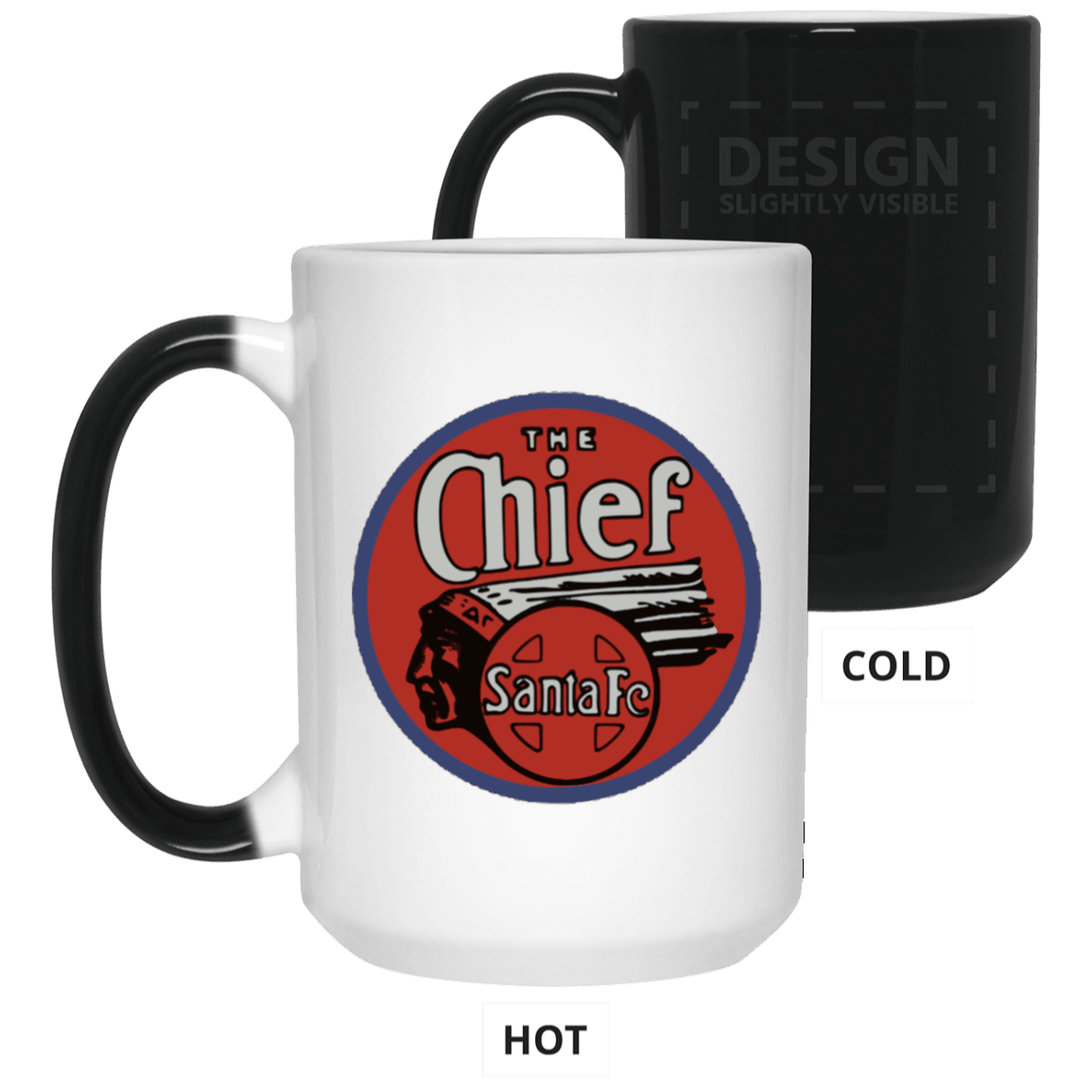 Santa Fe The Chief Logo Color Changing 15 oz. Ceramic Mug - Broken Knuckle Apparel