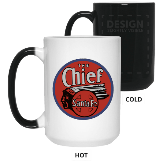 Santa Fe The Chief Logo Color Changing 15 oz. Ceramic Mug - Broken Knuckle Apparel