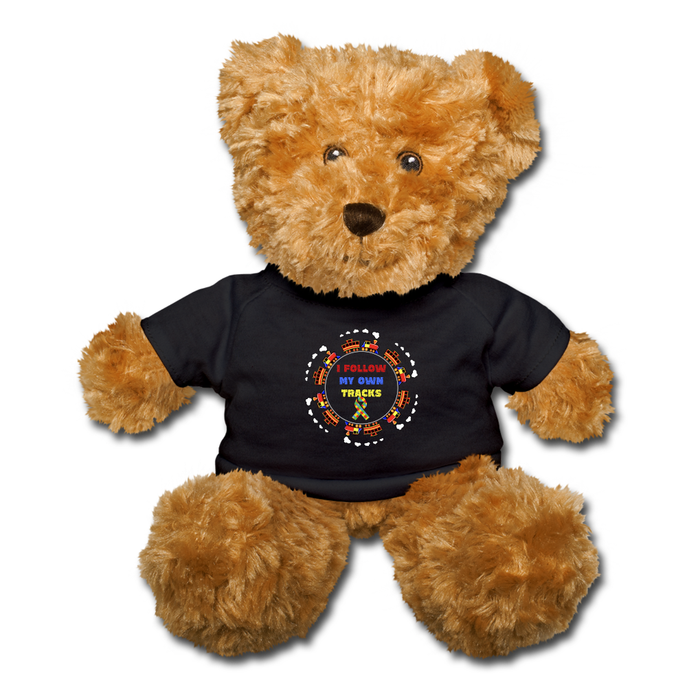 I Follow My Own Tracks Autism Awareness Teddy Bear - Broken Knuckle Apparel