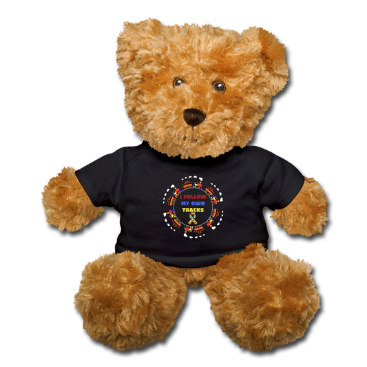 I Follow My Own Tracks Autism Awareness Teddy Bear - Broken Knuckle Apparel