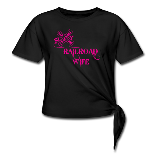 Sexy Railroad Wife Women's Knotted T-Shirt - Broken Knuckle Apparel
