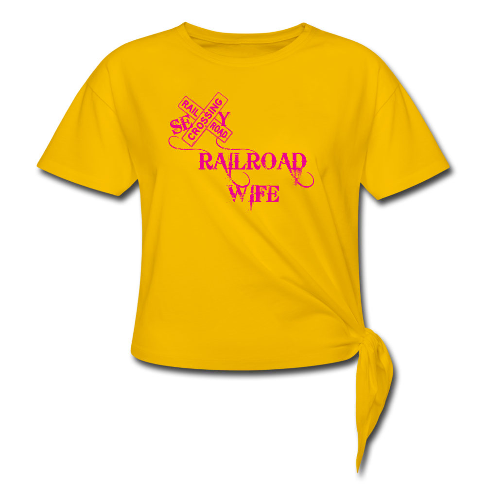 Sexy Railroad Wife Women's Knotted T-Shirt - Broken Knuckle Apparel
