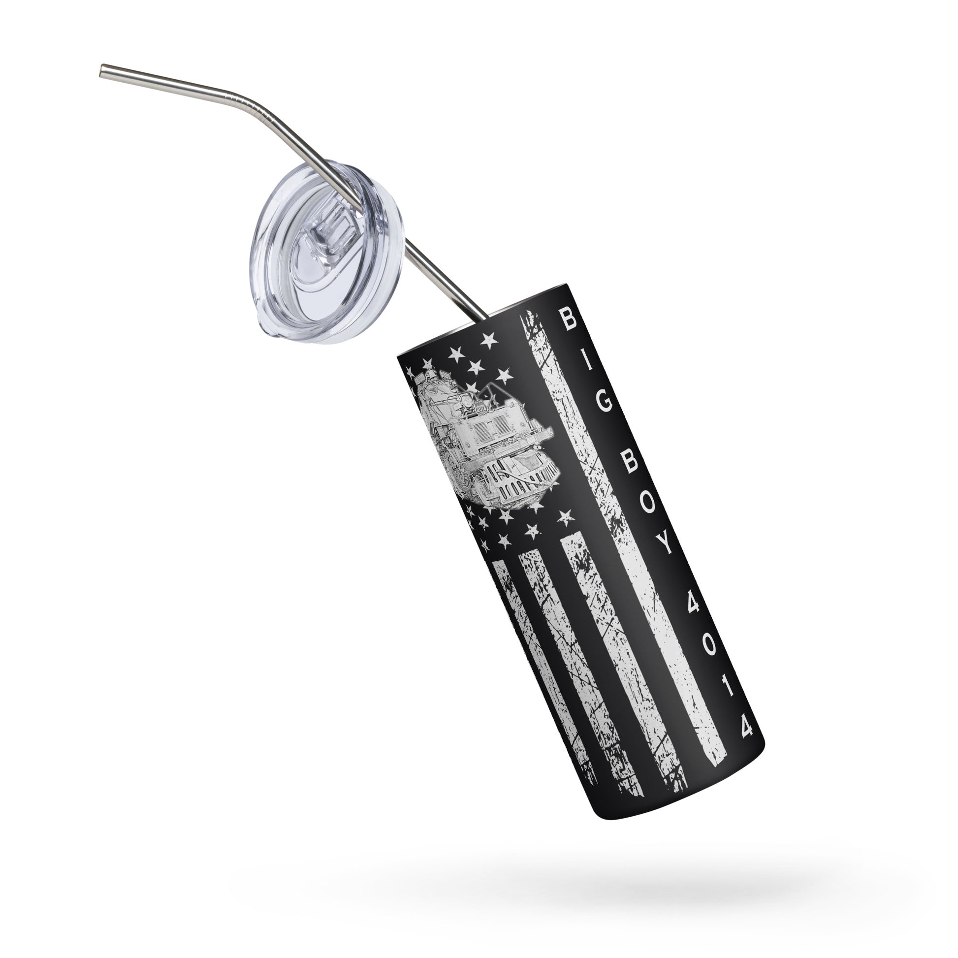 UP Big Boy 4014 Flag Stainless steel tumbler - Broken Knuckle Apparel