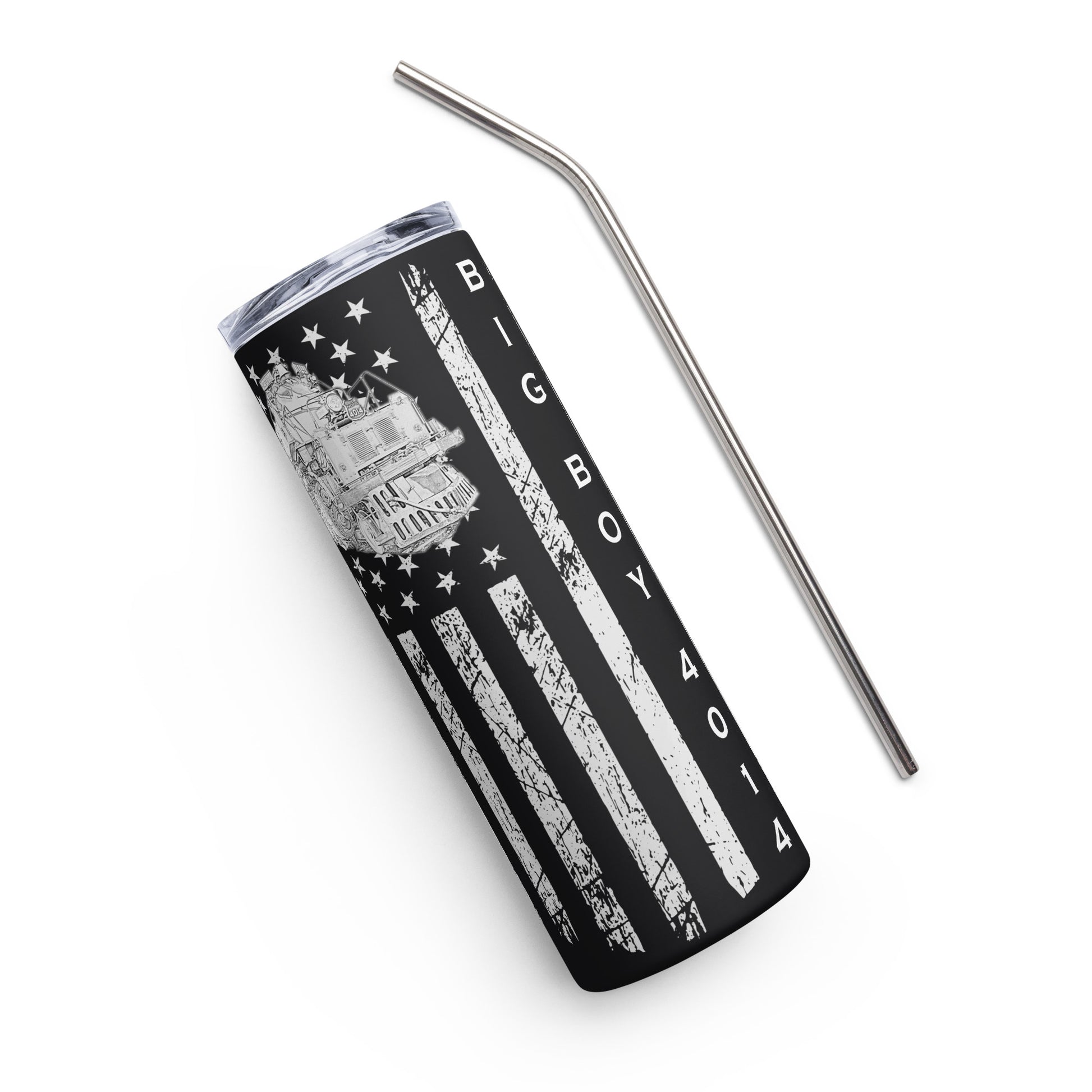 UP Big Boy 4014 Flag Stainless steel tumbler - Broken Knuckle Apparel