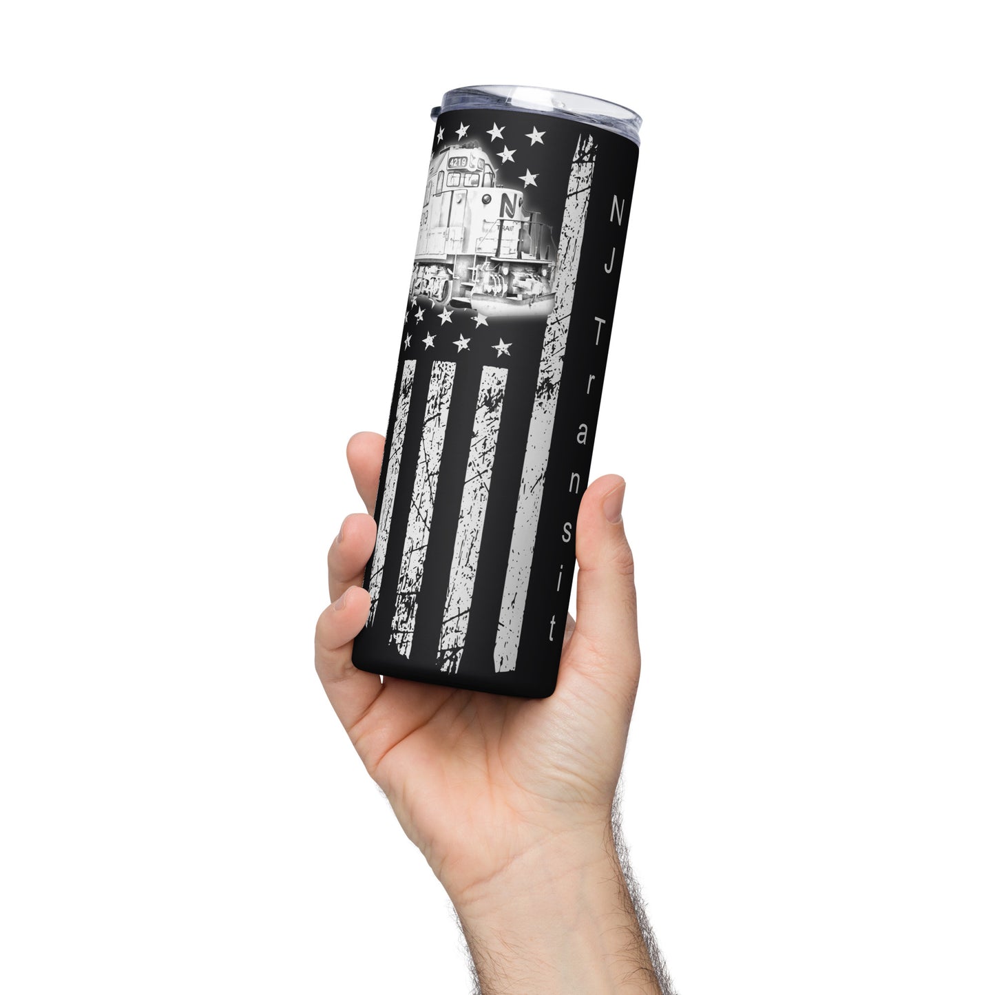 NJ Transit Flag Stainless steel tumbler - Broken Knuckle Apparel