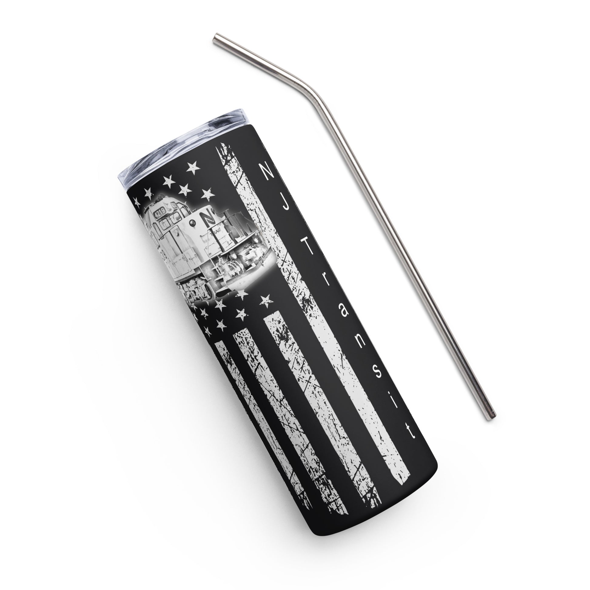NJ Transit Flag Stainless steel tumbler - Broken Knuckle Apparel