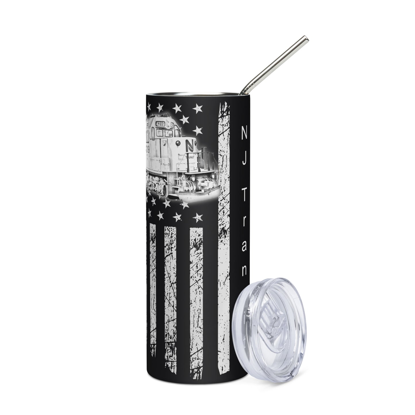 NJ Transit Flag Stainless steel tumbler - Broken Knuckle Apparel