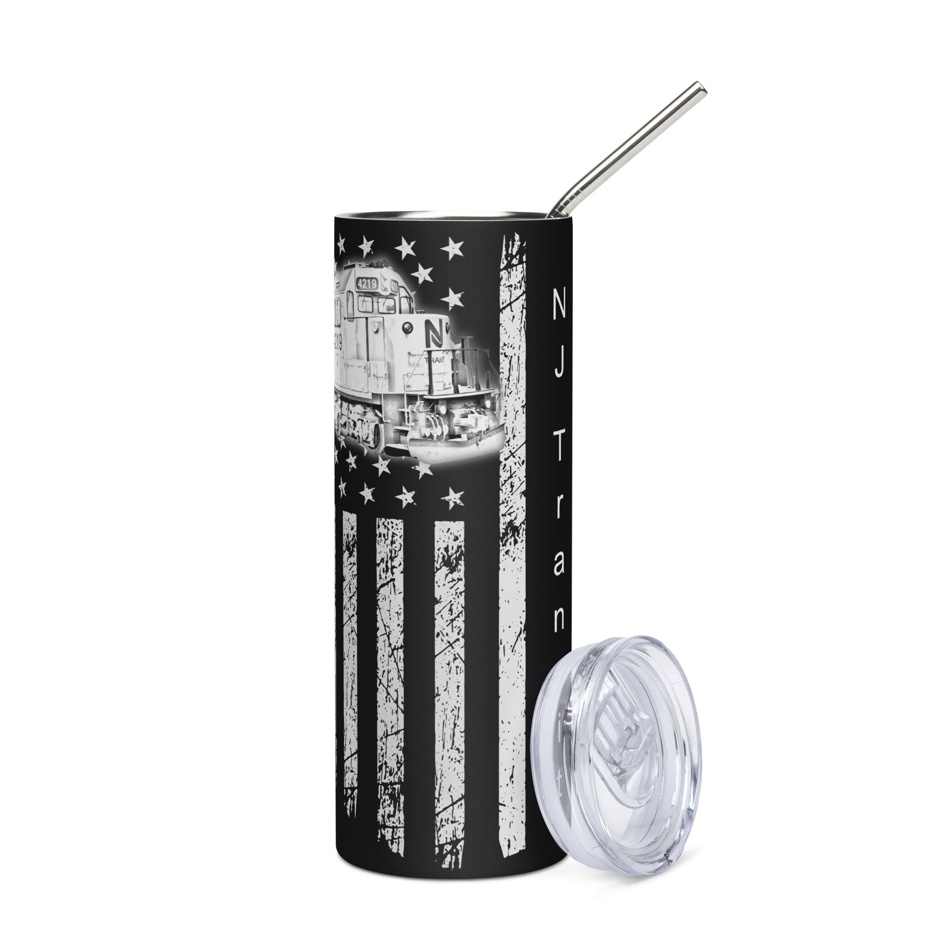 NJ Transit Flag Stainless steel tumbler - Broken Knuckle Apparel