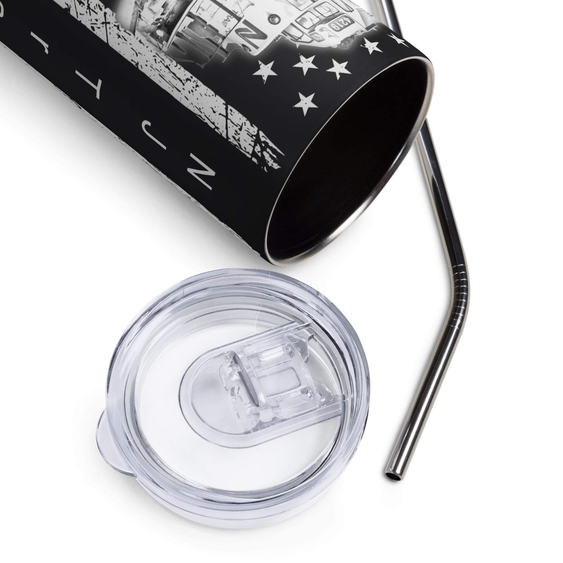 NJ Transit Flag Stainless steel tumbler - Broken Knuckle Apparel
