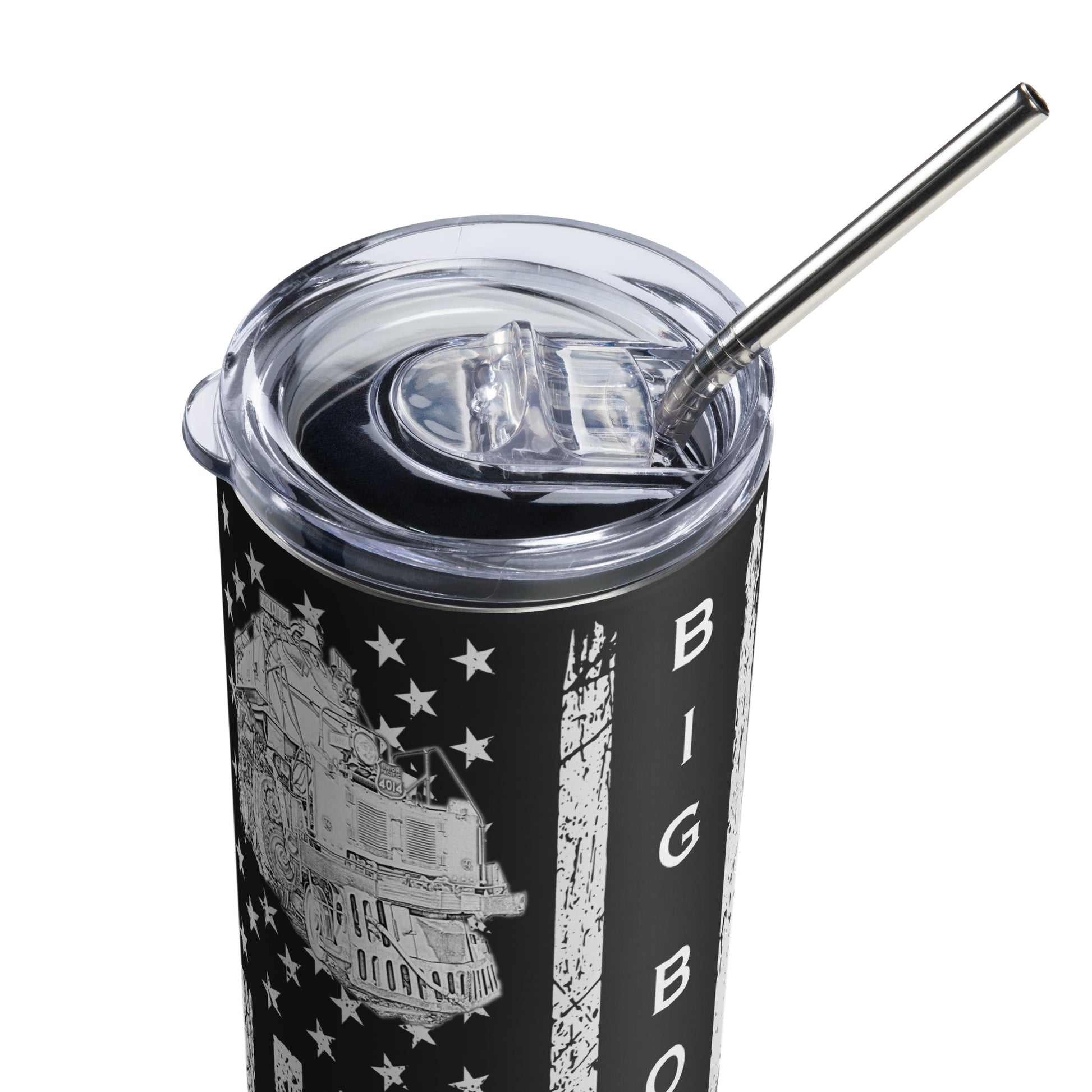 UP Big Boy 4014 Flag Stainless steel tumbler - Broken Knuckle Apparel