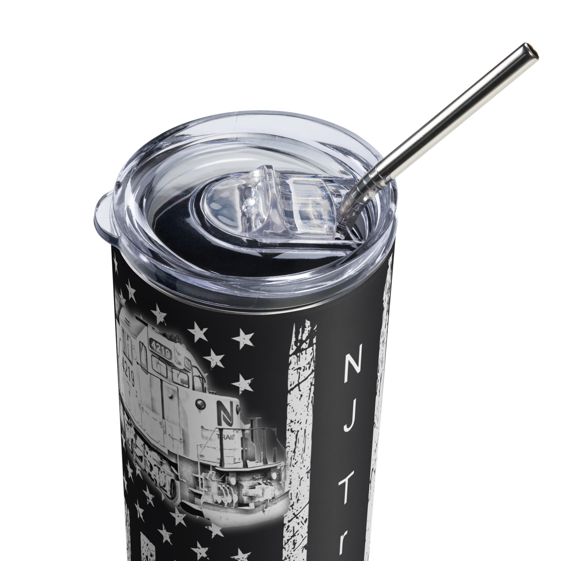 NJ Transit Flag Stainless steel tumbler - Broken Knuckle Apparel
