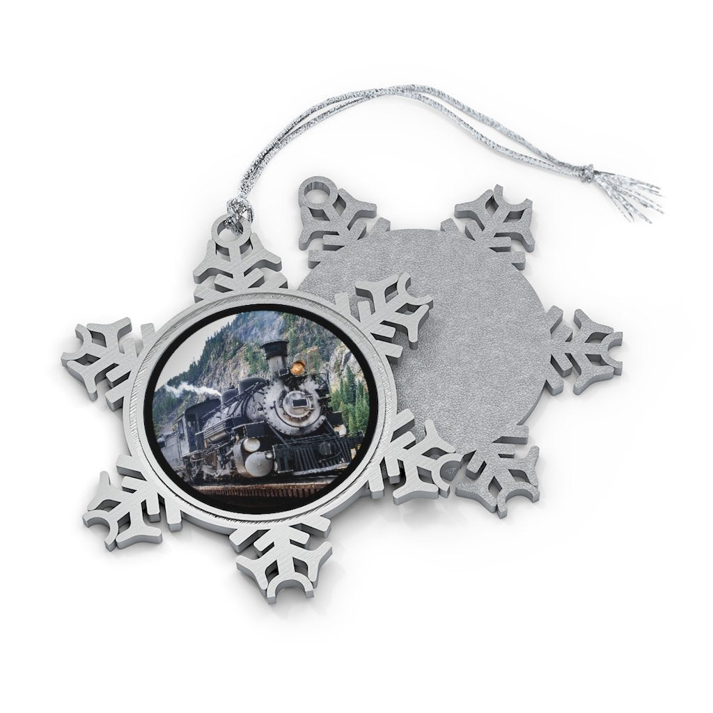 Steam Engine Pewter Snowflake Ornament - Broken Knuckle Apparel
