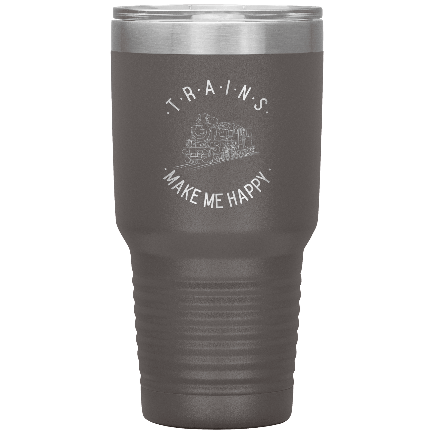 Trains Make Me Happy 30oz. Tumbler - Broken Knuckle Apparel