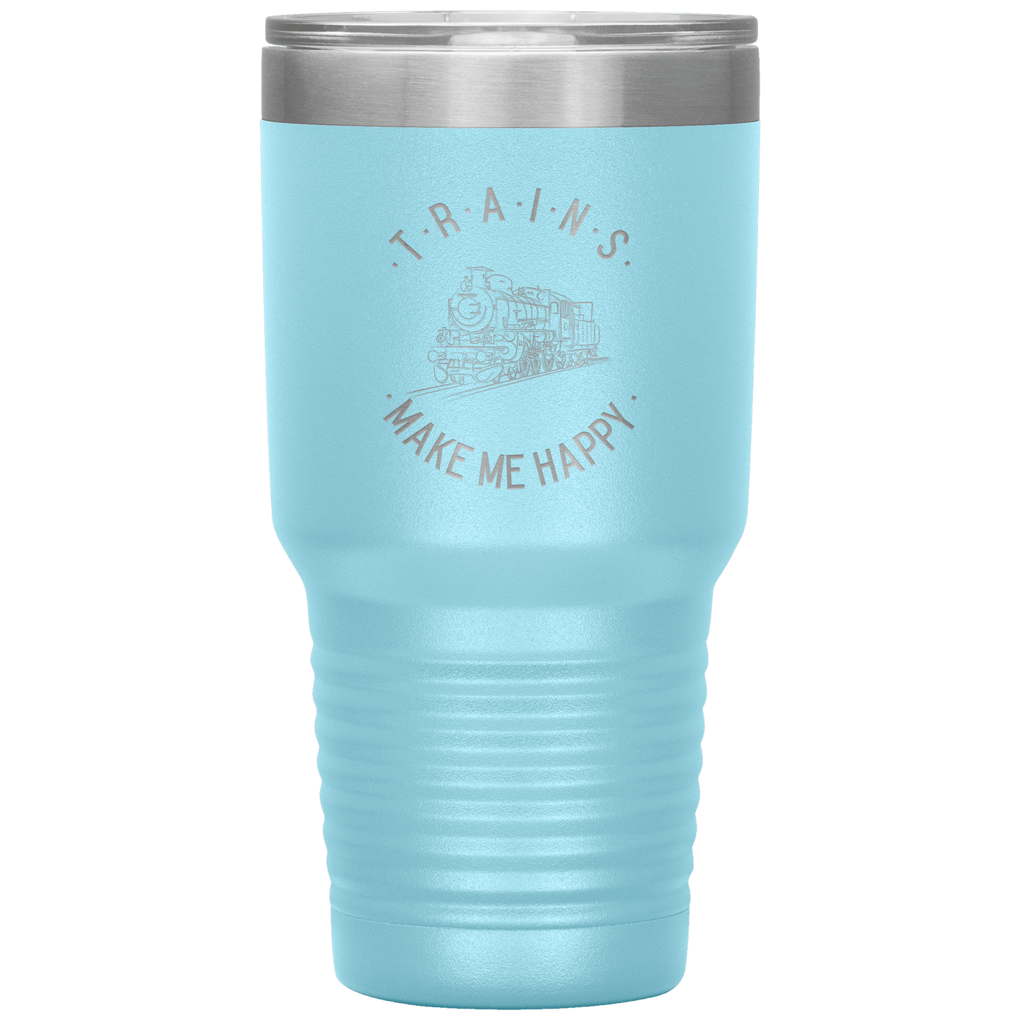 Trains Make Me Happy 30oz. Tumbler - Broken Knuckle Apparel