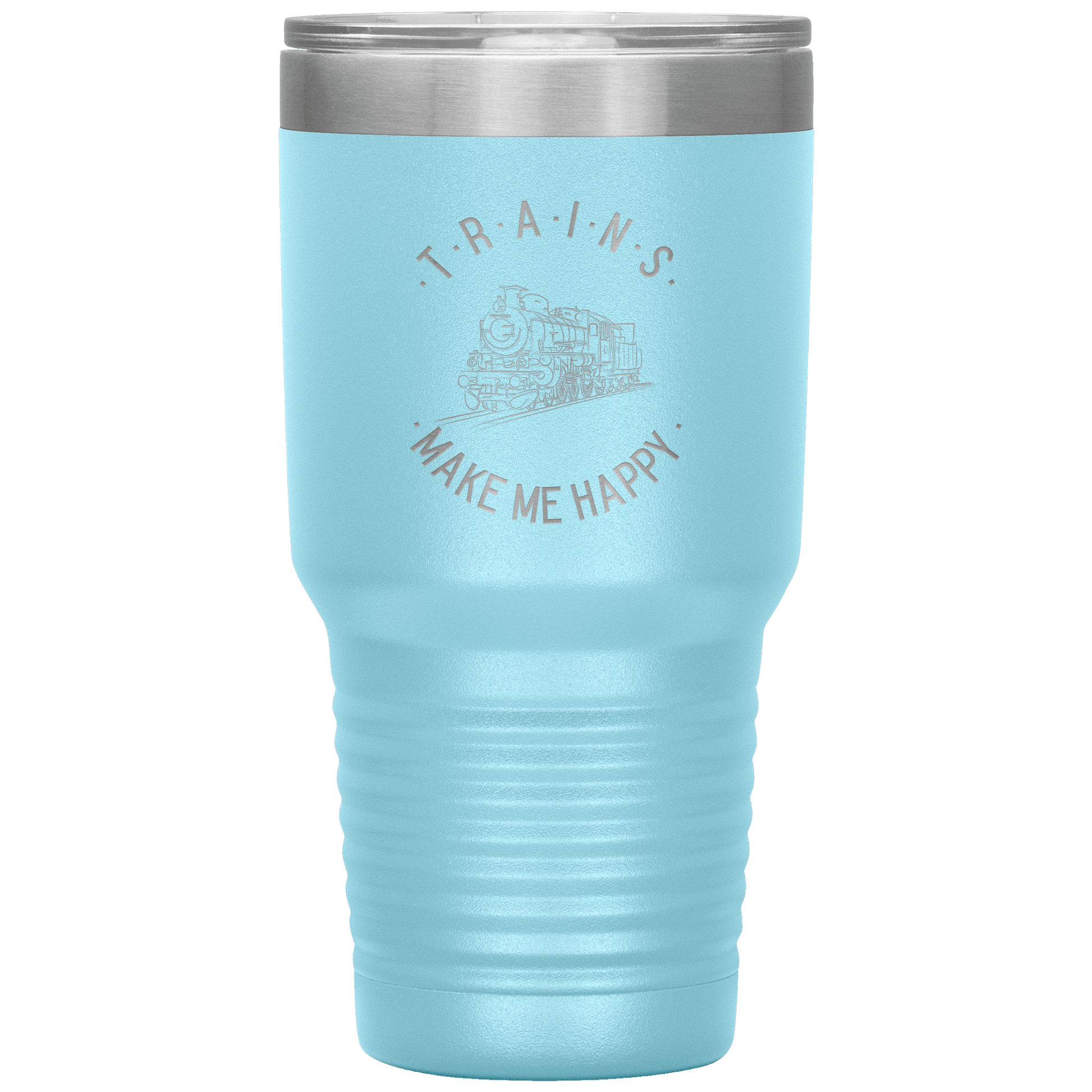 Trains Make Me Happy 30oz. Tumbler - Broken Knuckle Apparel