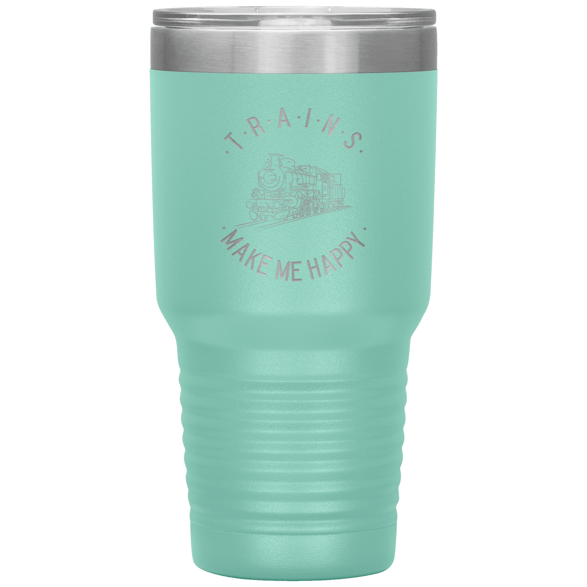 Trains Make Me Happy 30oz. Tumbler - Broken Knuckle Apparel
