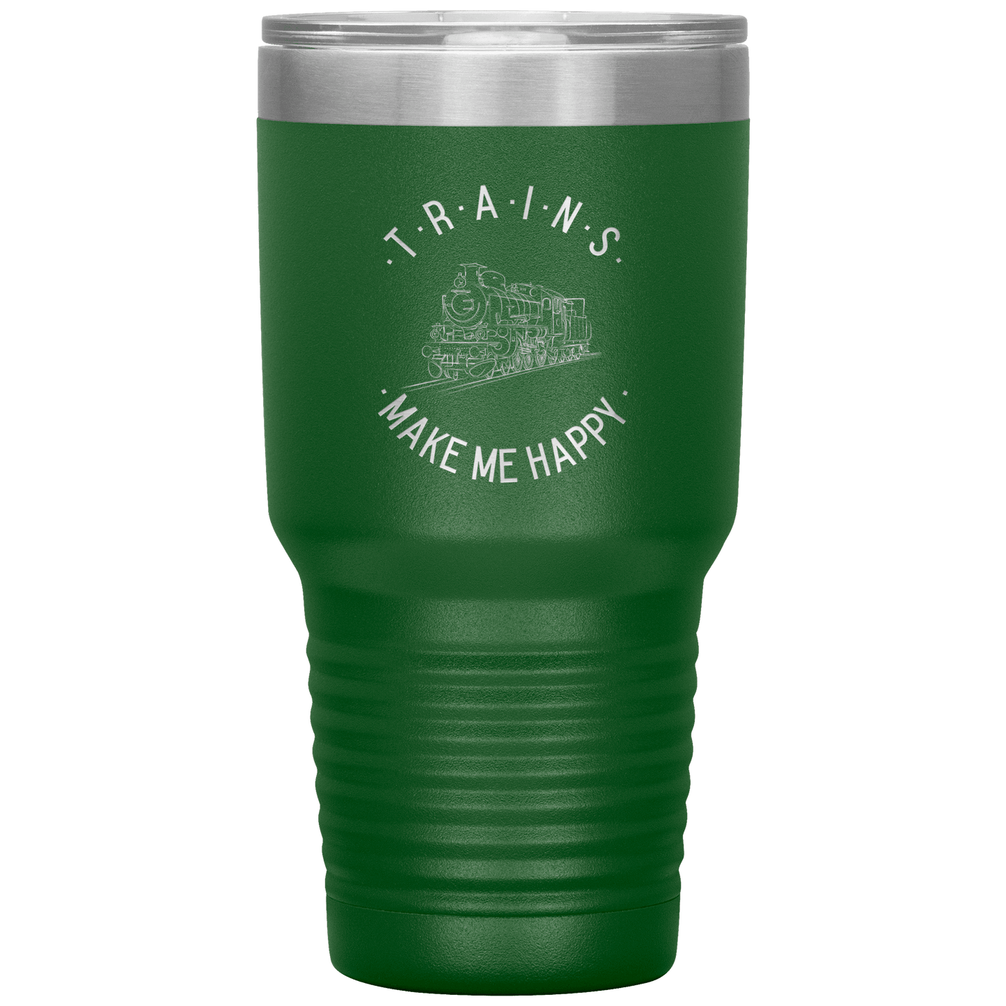Trains Make Me Happy 30oz. Tumbler - Broken Knuckle Apparel