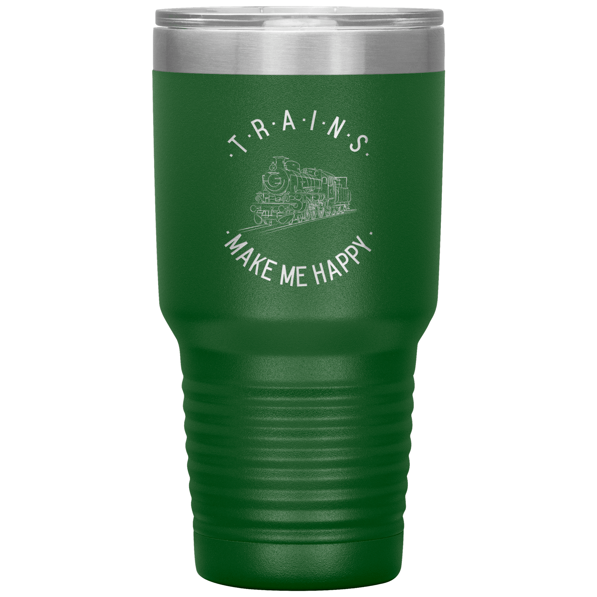 Trains Make Me Happy 30oz. Tumbler - Broken Knuckle Apparel