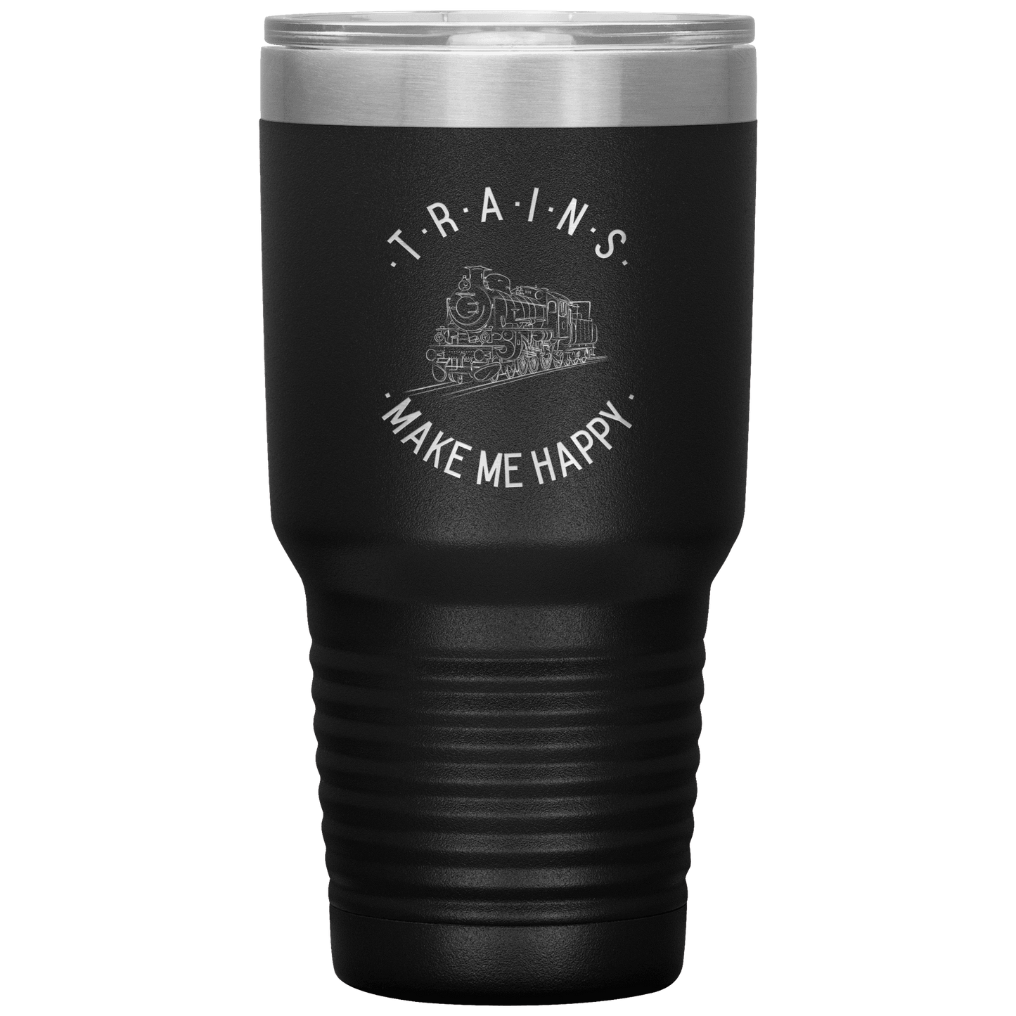 Trains Make Me Happy 30oz. Tumbler - Broken Knuckle Apparel