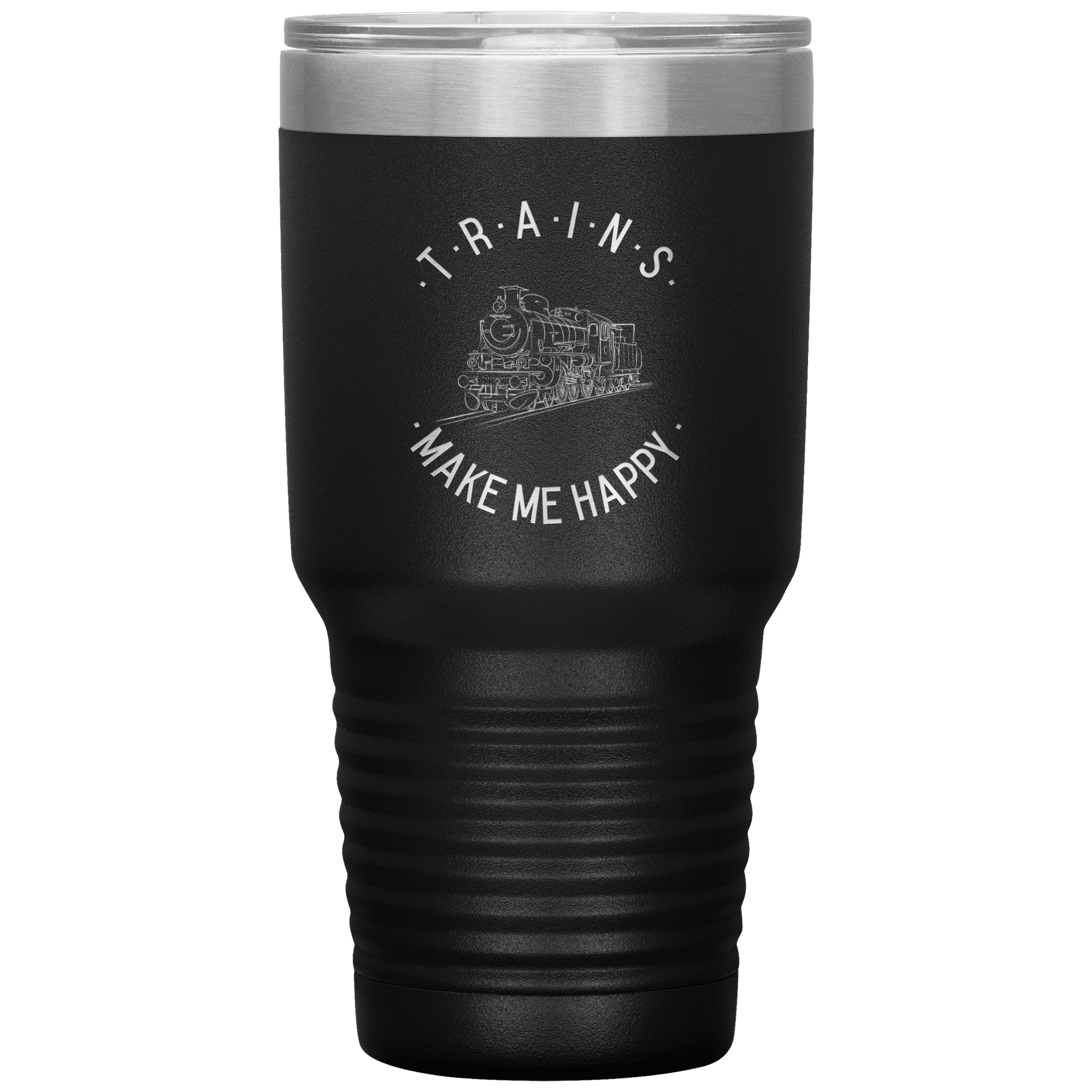 Trains Make Me Happy 30oz. Tumbler - Broken Knuckle Apparel