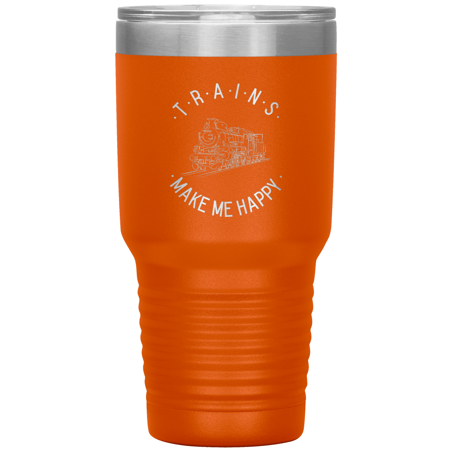 Trains Make Me Happy 30oz. Tumbler - Broken Knuckle Apparel