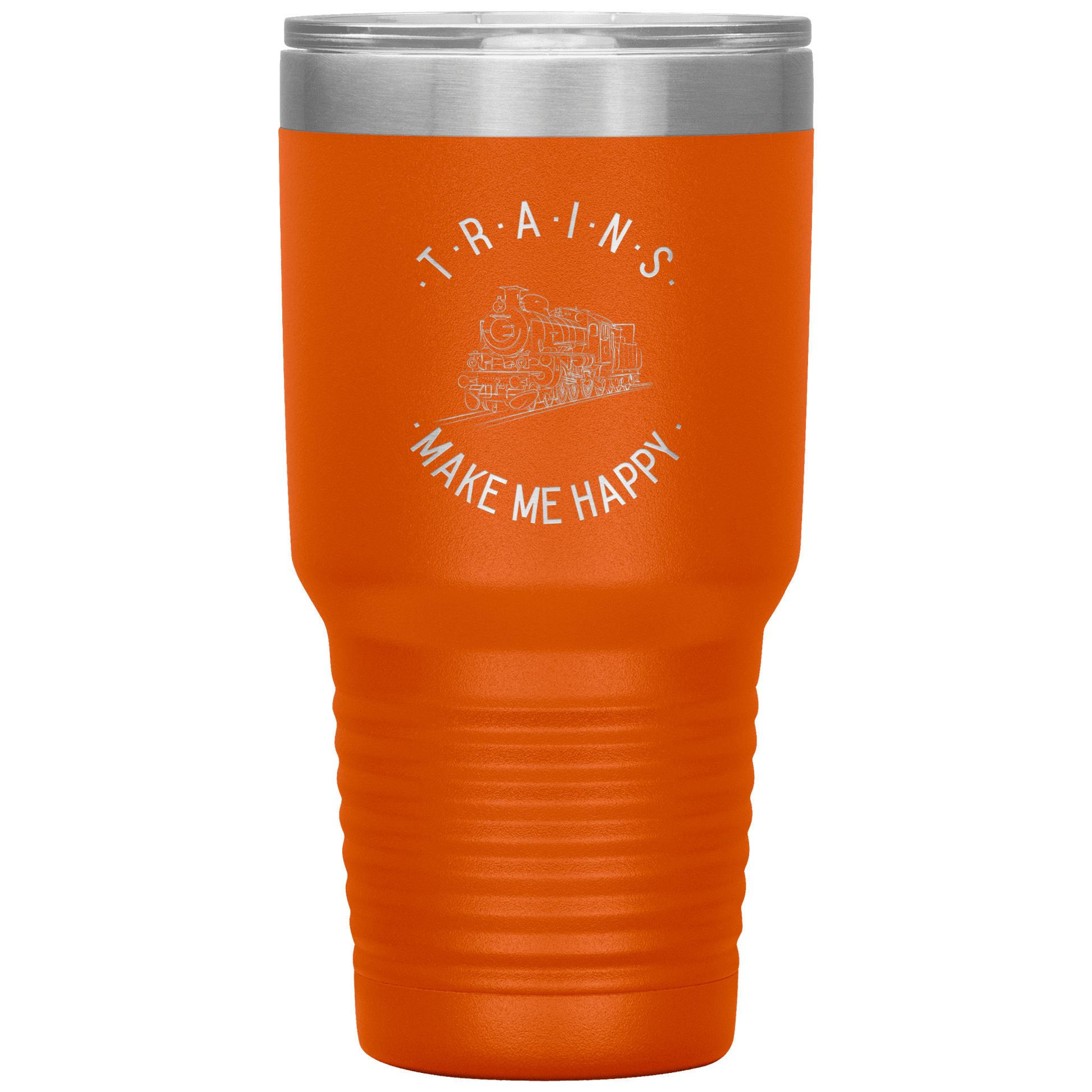 Trains Make Me Happy 30oz. Tumbler - Broken Knuckle Apparel