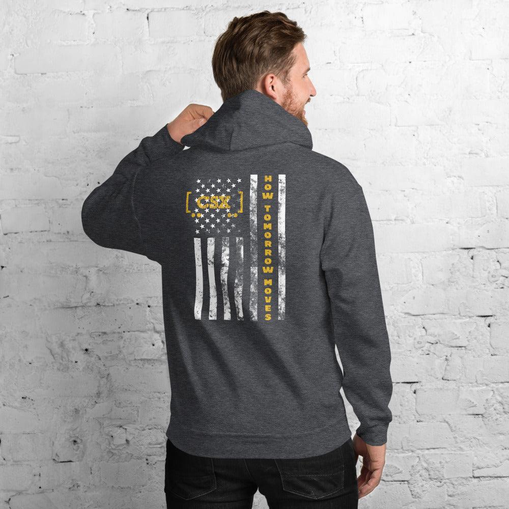 CSX American Flag Pullover Unisex Hoodie - Broken Knuckle Apparel