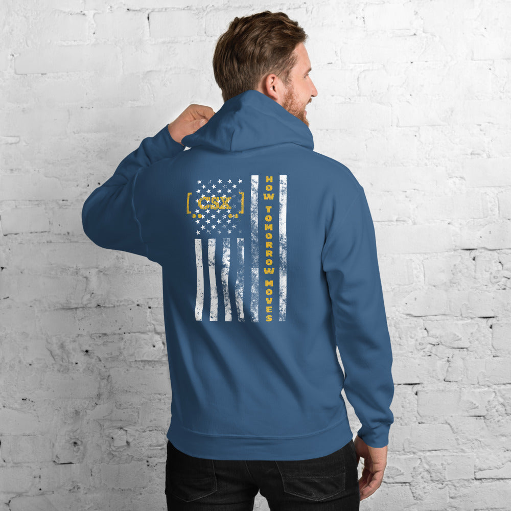 CSX American Flag Pullover Unisex Hoodie - Broken Knuckle Apparel