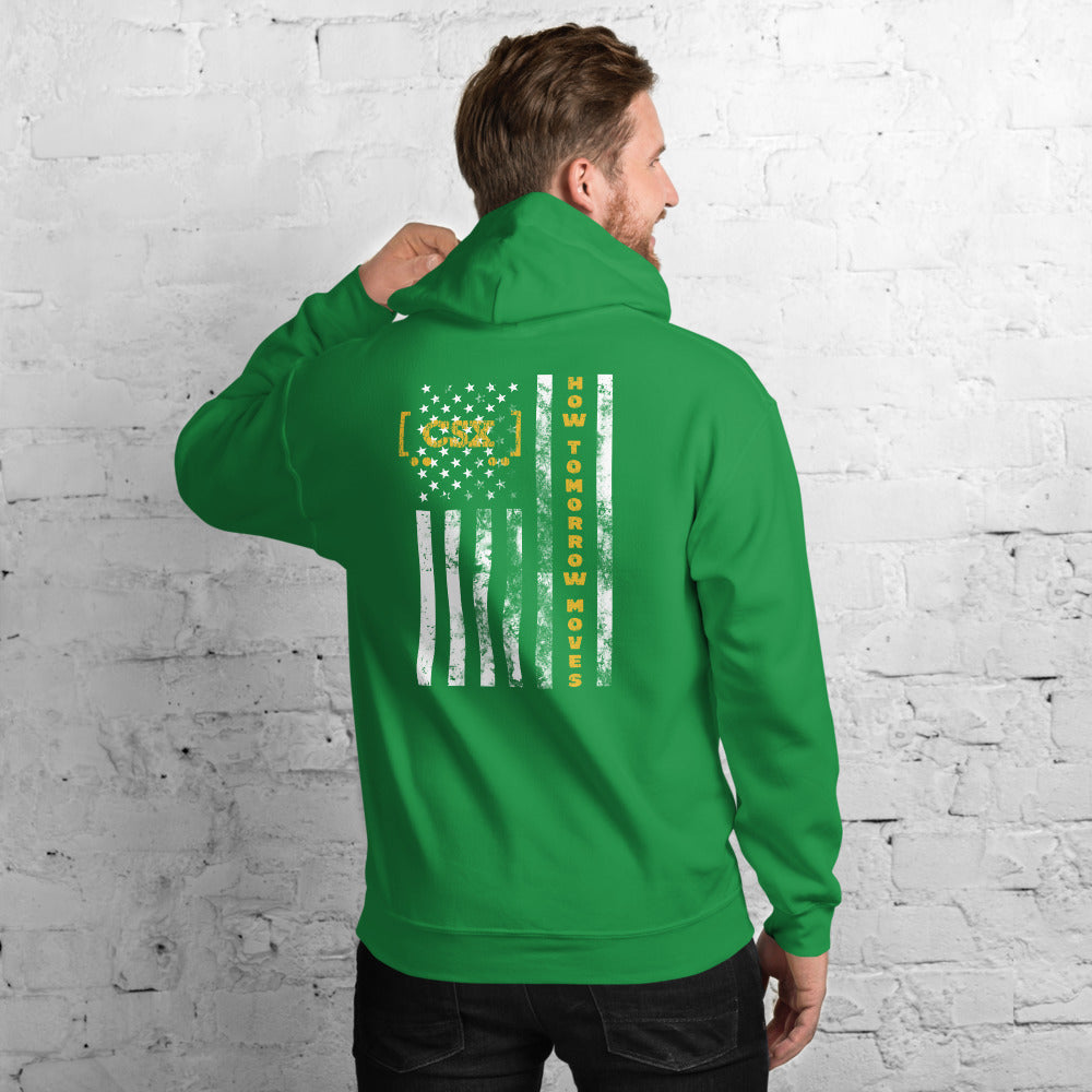 CSX American Flag Pullover Unisex Hoodie - Broken Knuckle Apparel
