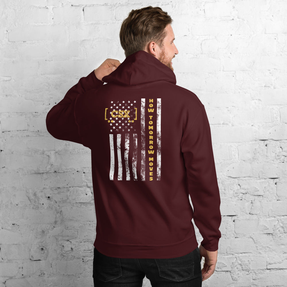 CSX American Flag Pullover Unisex Hoodie - Broken Knuckle Apparel