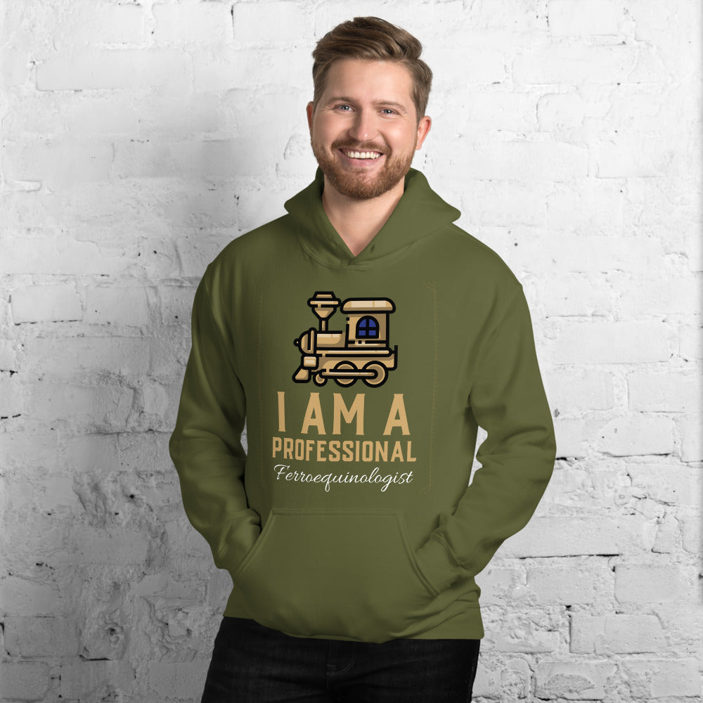 I am a Professional Ferroequinologist Pullover Unisex Hoodie - Broken Knuckle Apparel