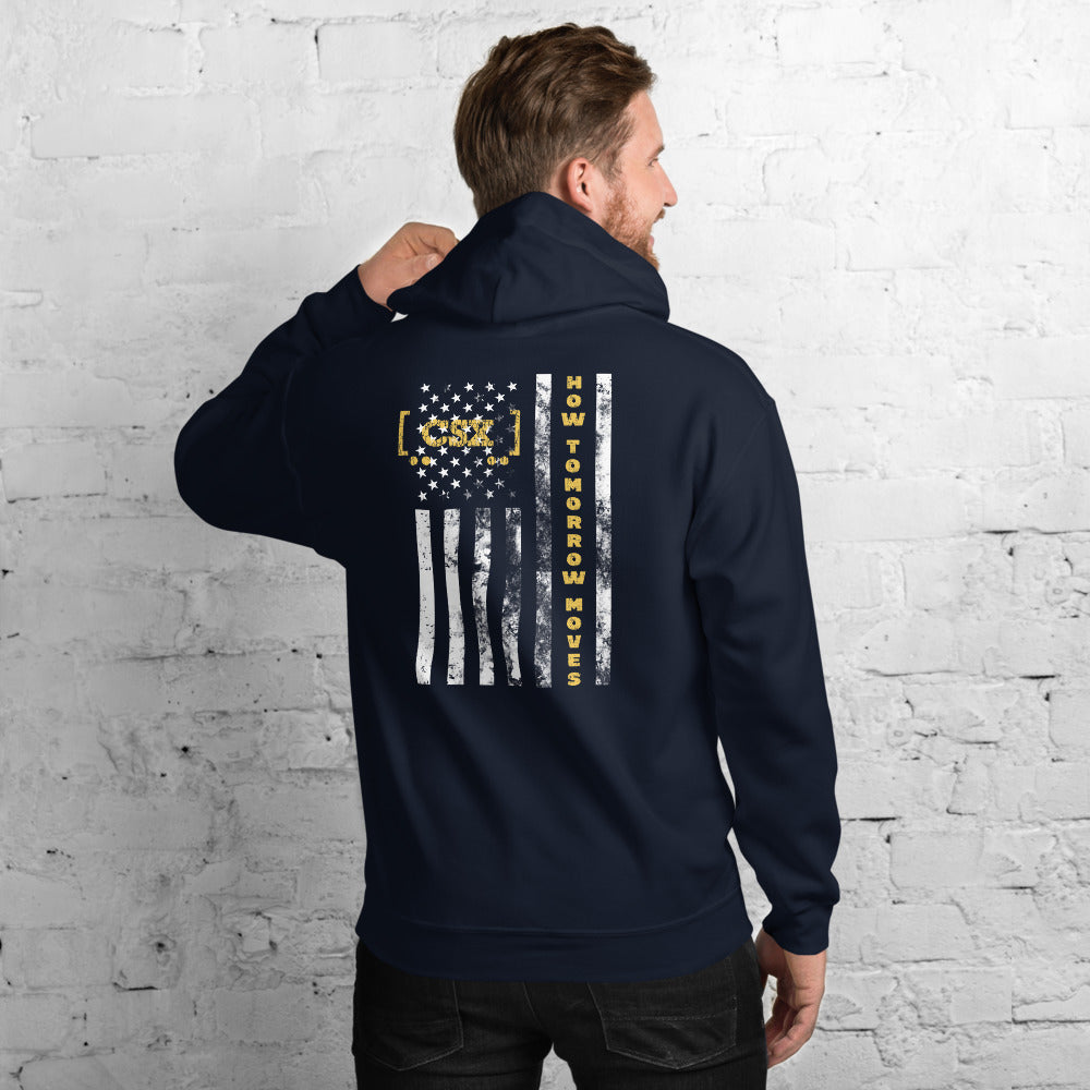 CSX American Flag Pullover Unisex Hoodie - Broken Knuckle Apparel