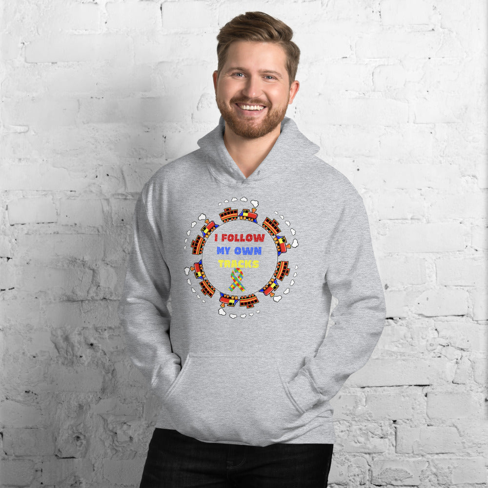 I Follow My Own Tracks Autism Awareness Pullover Unisex Hoodie - Broken Knuckle Apparel