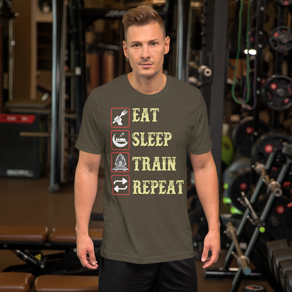 Eat, Sleep, Train, Repeat Men's Short-sleeve t-shirt - Broken Knuckle Apparel