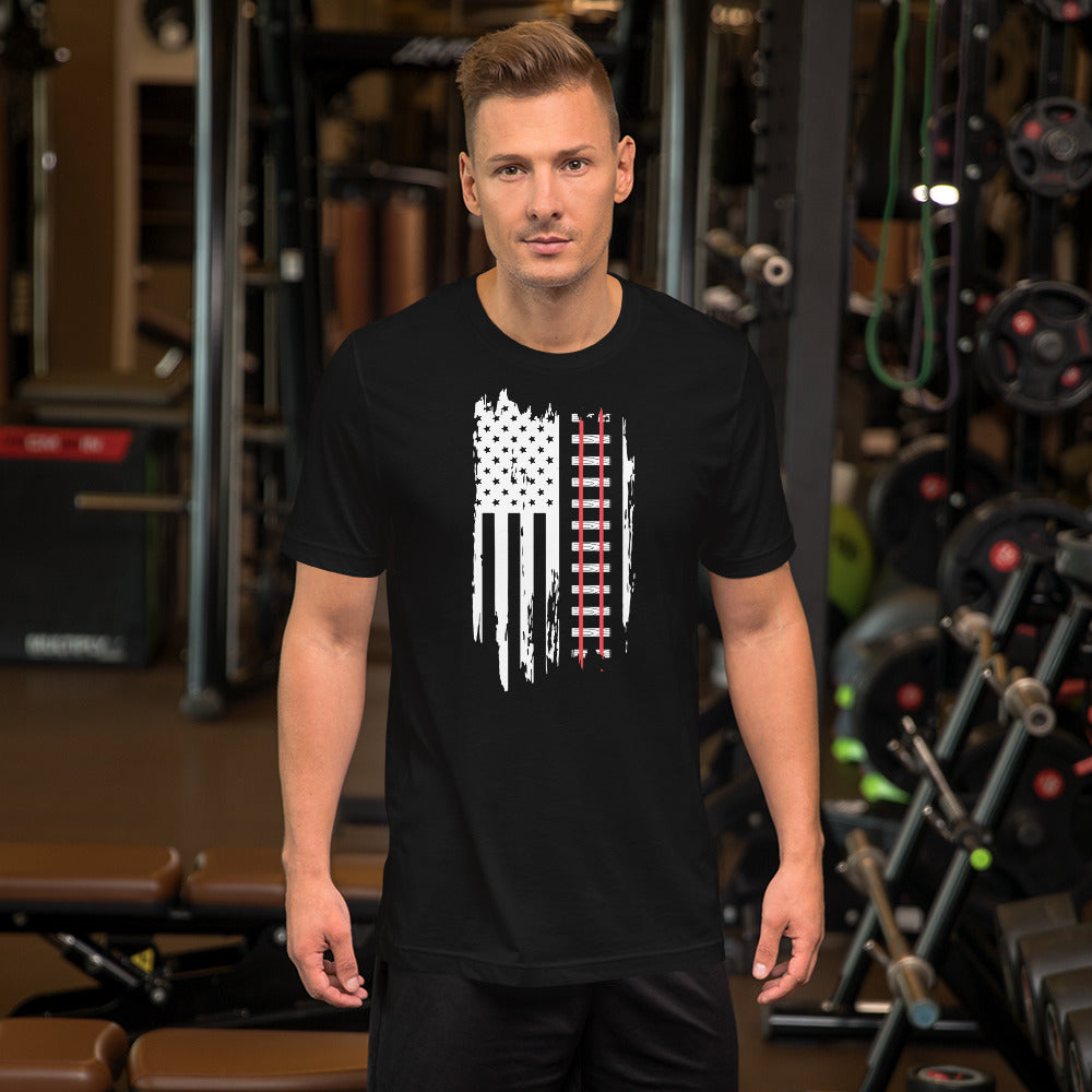 Railroad Tracks USA Flag Short-sleeve t-shirt - Broken Knuckle Apparel