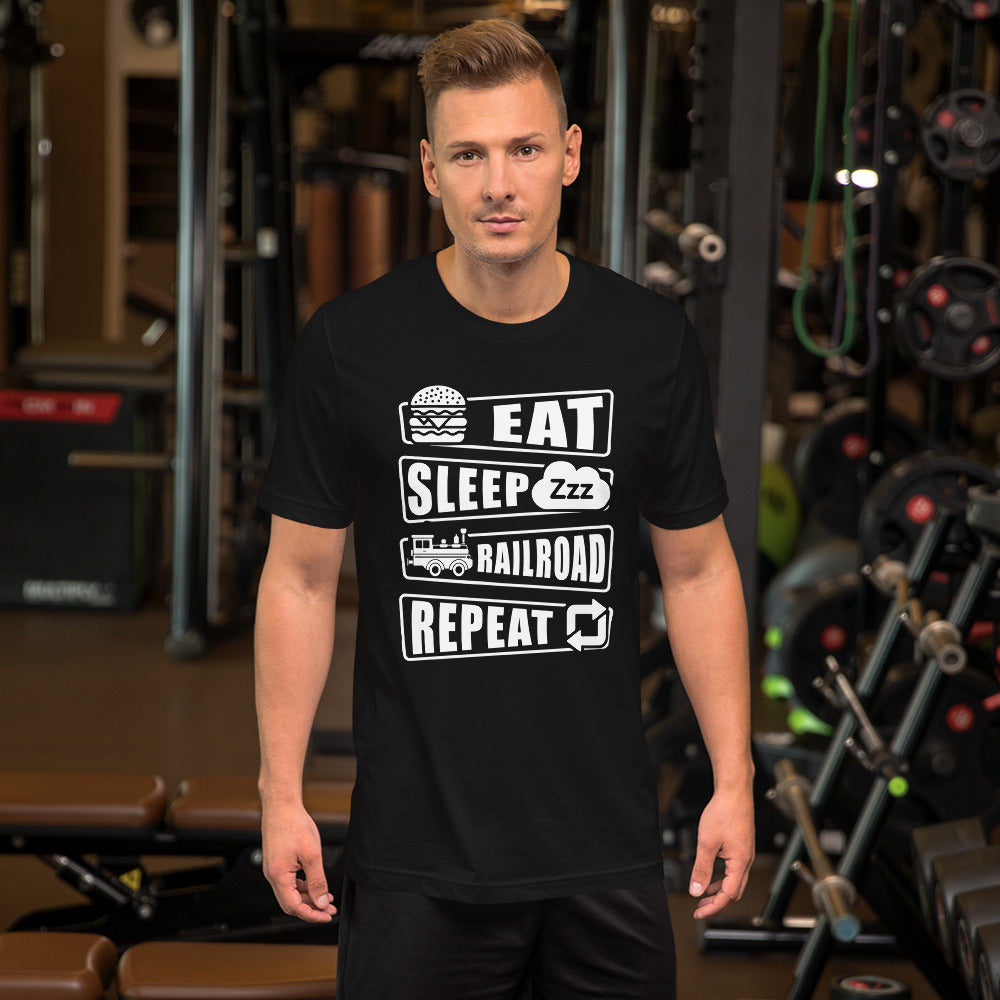 Eat, Sleep, Railroad Men's Short Sleeve t-shirt - Broken Knuckle Apparel